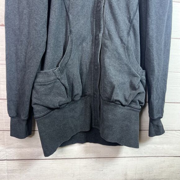 Lululemon Refresh Snap Up Grey Sweatshirt Jacket Size 8 Workout Yoga - Picture 4 of 12